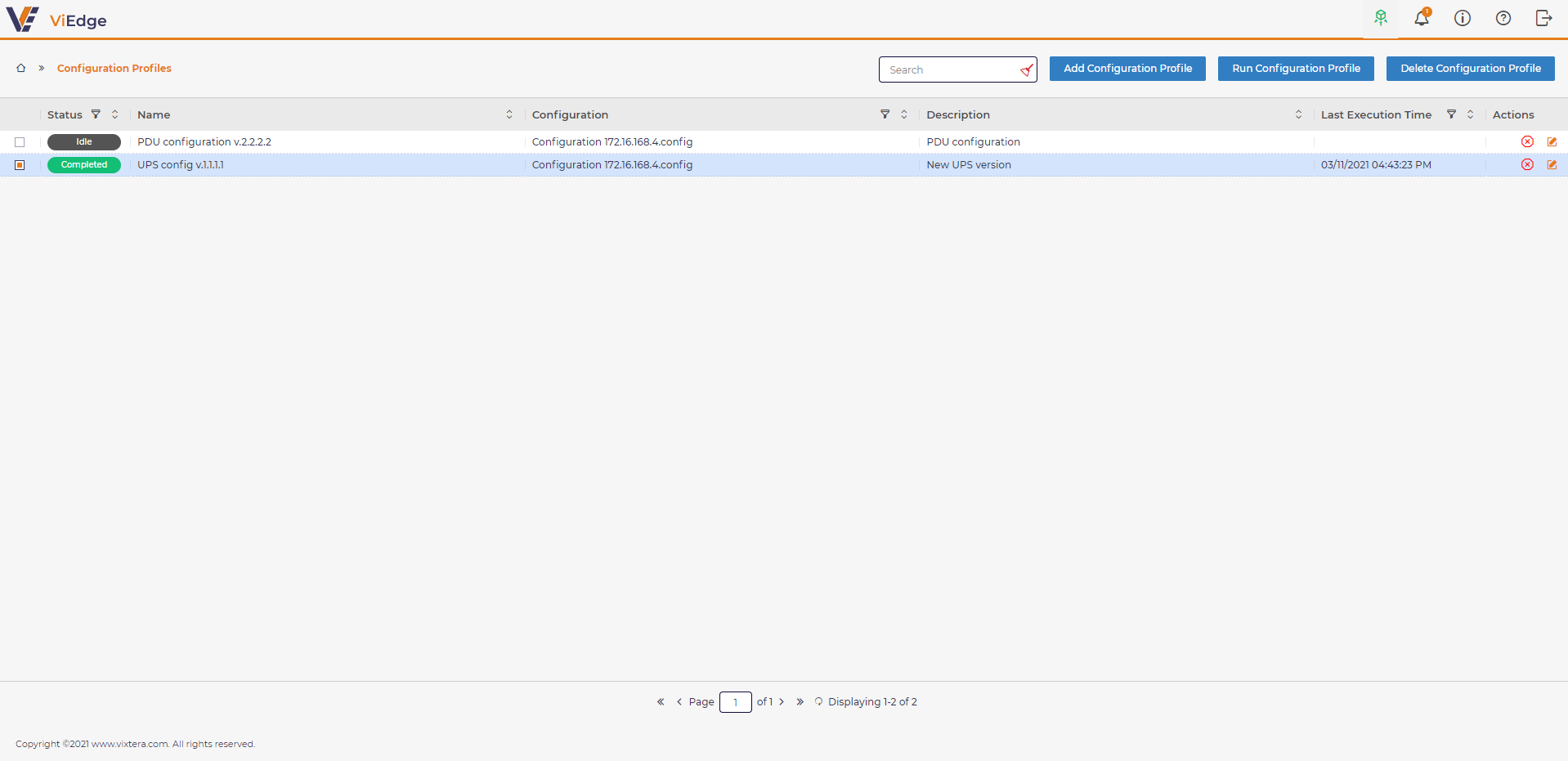 configuration profile view