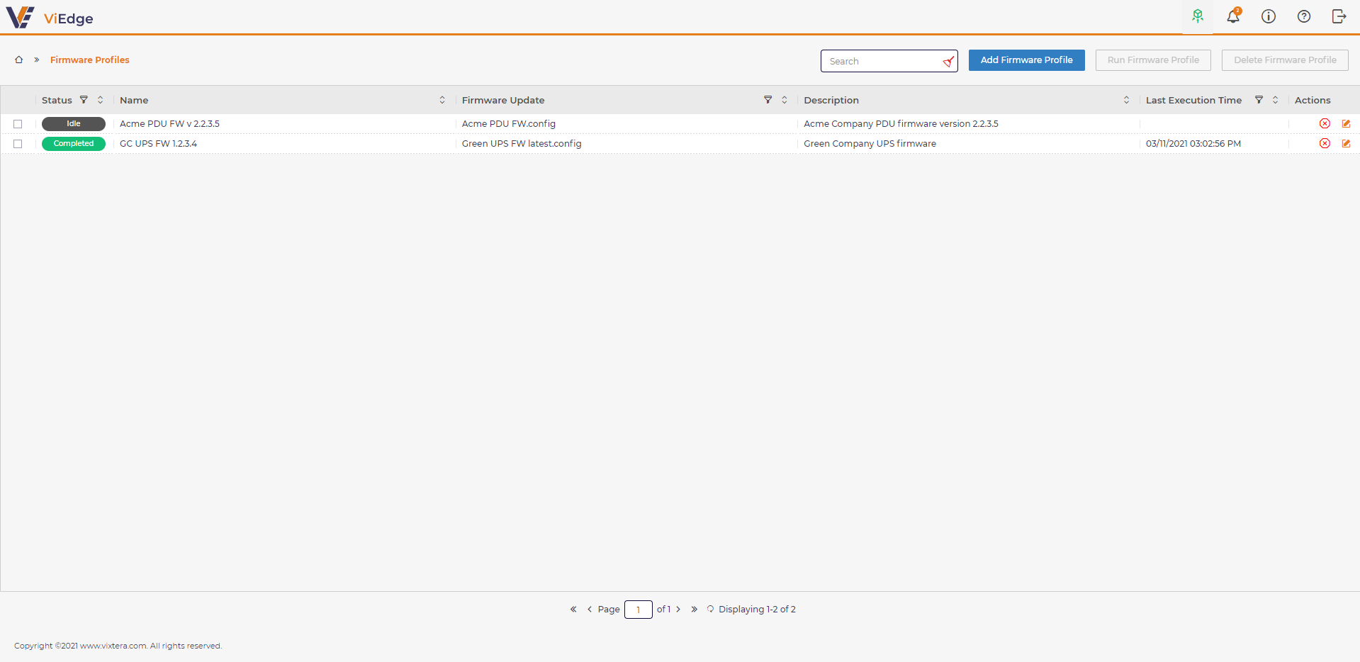 firmware profile view
